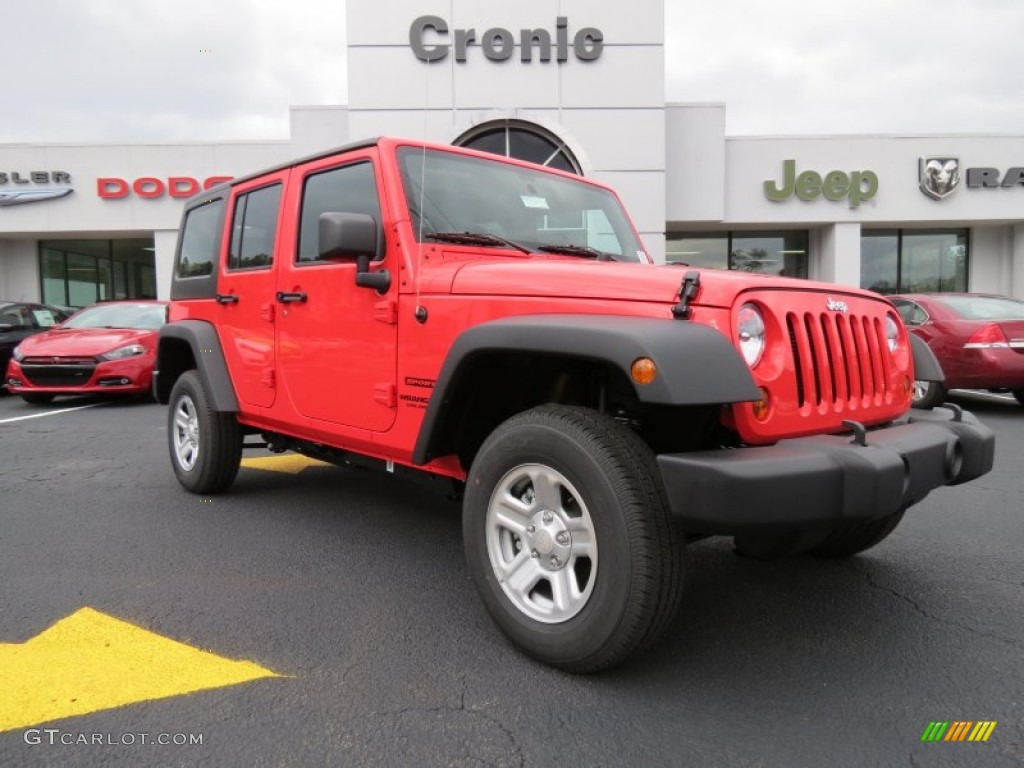 2013 Wrangler Unlimited Sport 4x4 - Rock Lobster Red / Black photo #1