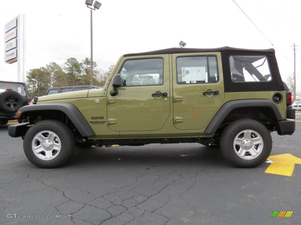 Commando Green 2013 Jeep Wrangler Unlimited Sport 4x4 Exterior Photo #78931461
