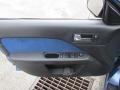 Alcantara Blue Suede/Charcoal Black Leather 2009 Ford Fusion SEL V6 Blue Suede Door Panel