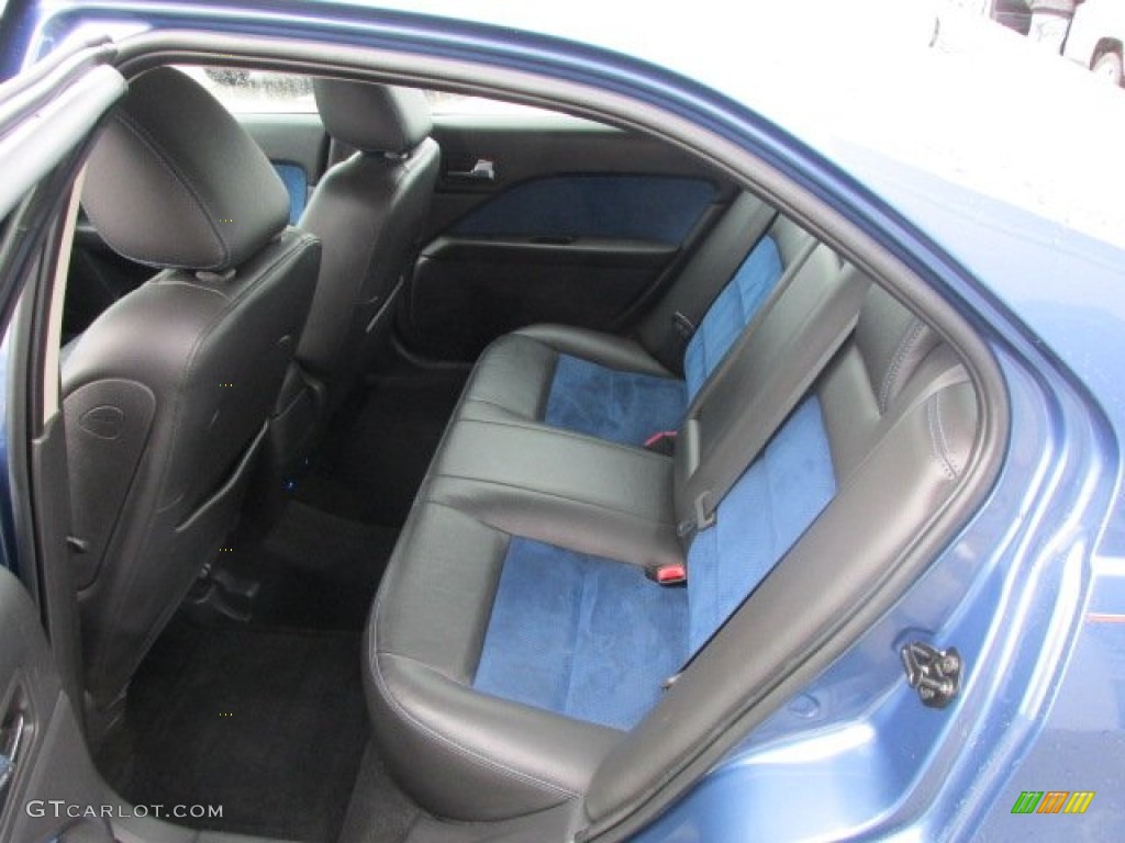 Alcantara Blue Suede/Charcoal Black Leather Interior 2009 Ford Fusion SEL V6 Blue Suede Photo #78932349