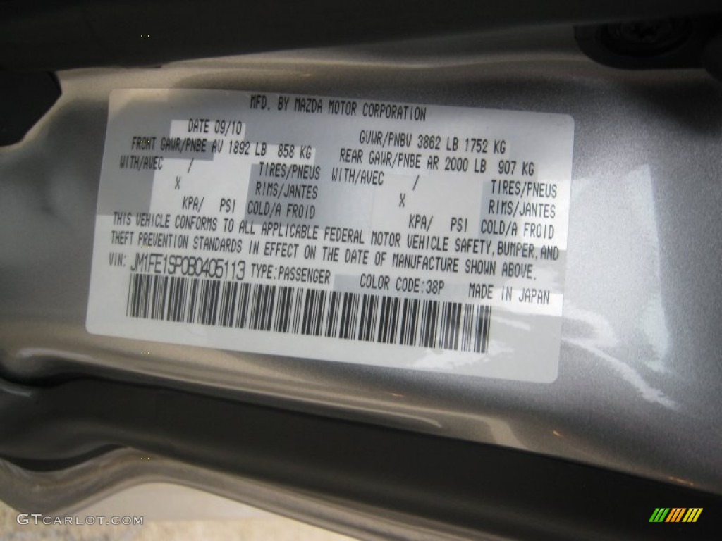 2011 RX-8 Color Code 38P for Liquid Silver Metallic Photo #78932876