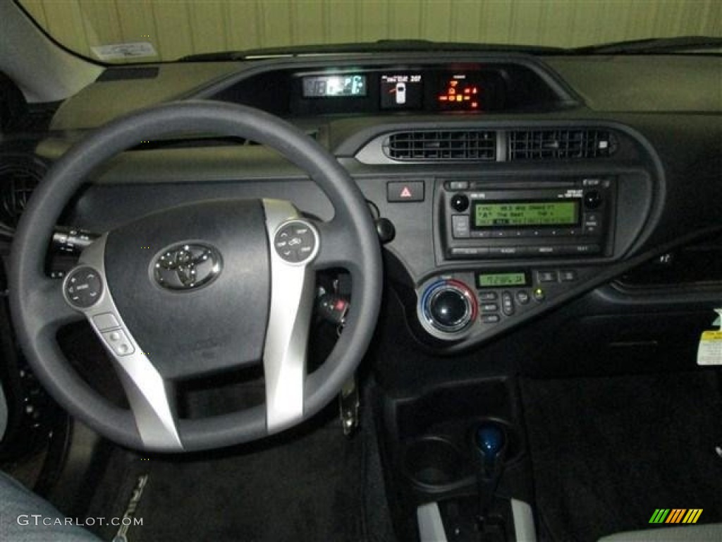2012 Prius c Hybrid One - Black Sand Pearl / Gray photo #13