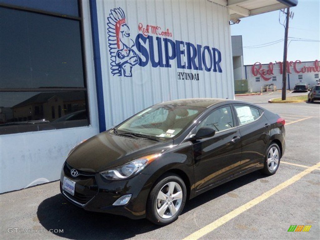 2013 Elantra GLS - Black / Beige photo #1