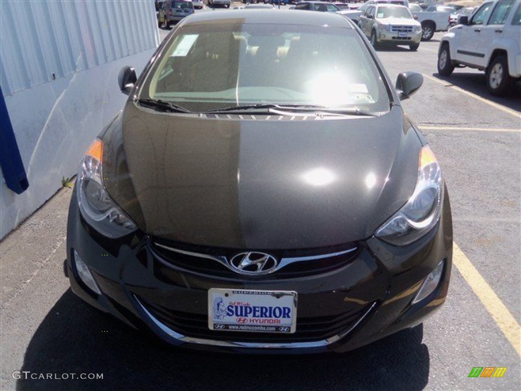 2013 Elantra GLS - Black / Beige photo #2
