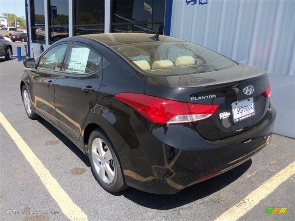 2013 Elantra GLS - Black / Beige photo #5