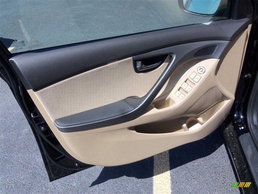 2013 Elantra GLS - Black / Beige photo #7