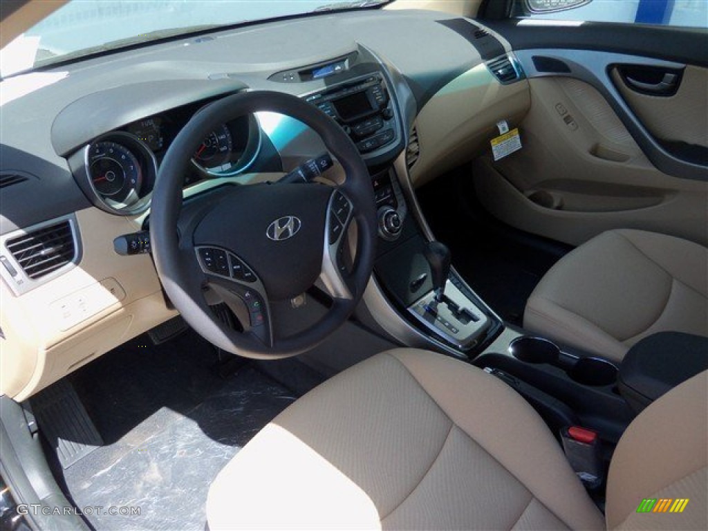 2013 Elantra GLS - Black / Beige photo #8