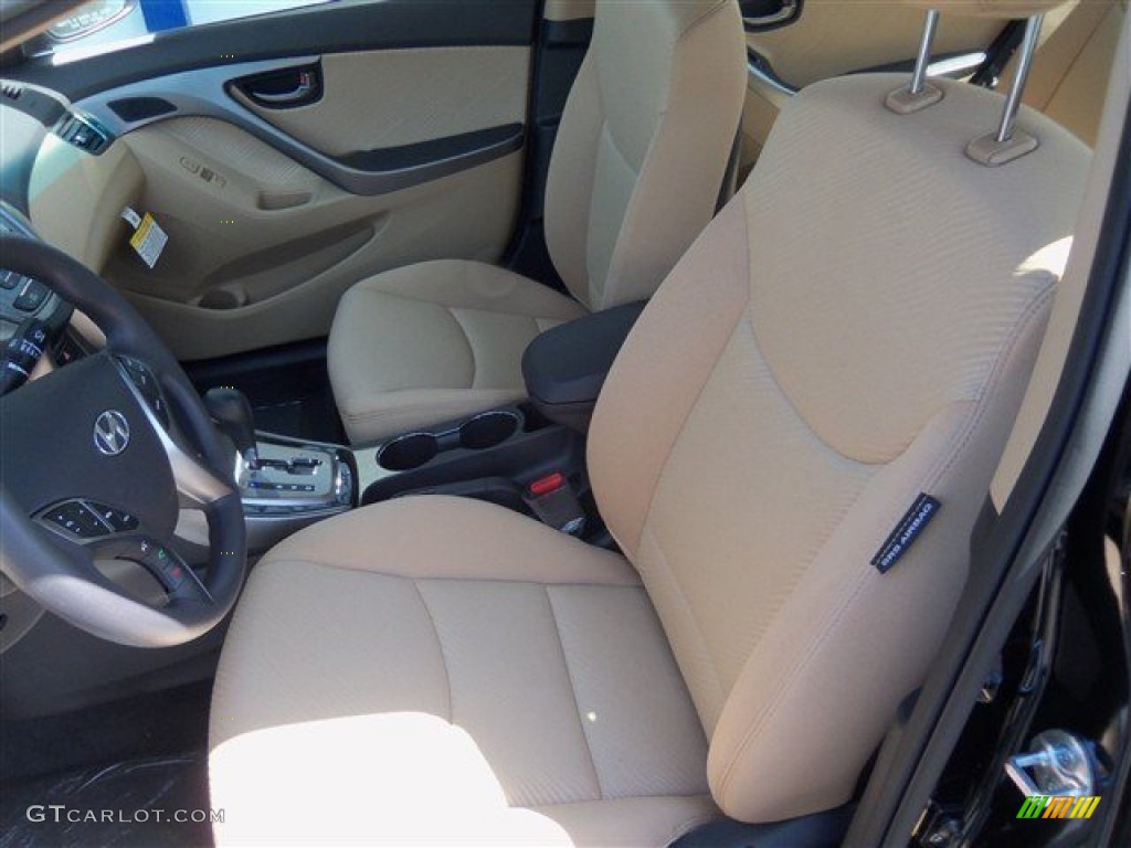 2013 Elantra GLS - Black / Beige photo #9