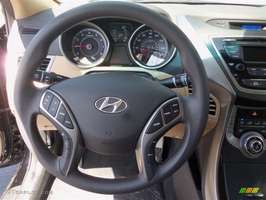 2013 Elantra GLS - Black / Beige photo #12