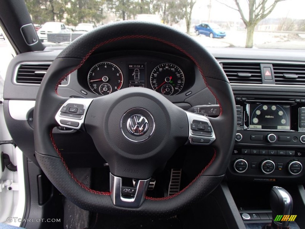 2013 Volkswagen Jetta GLI Autobahn Titan Black Steering Wheel Photo #78936557