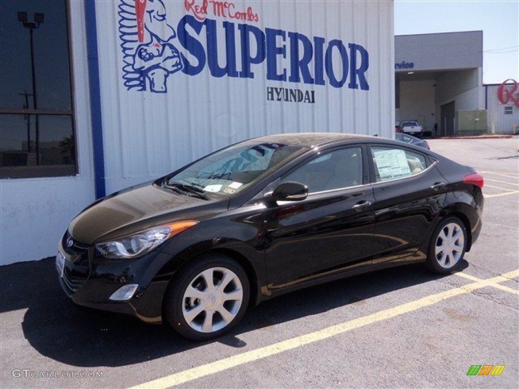 2013 Elantra Limited - Black / Beige photo #4
