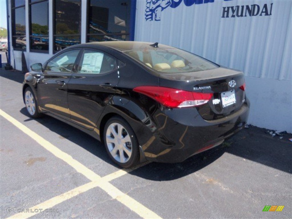 2013 Elantra Limited - Black / Beige photo #6