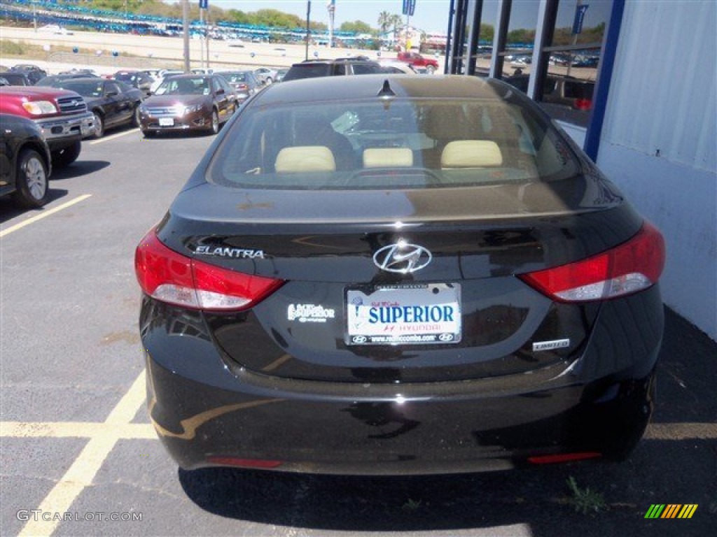 2013 Elantra Limited - Black / Beige photo #7