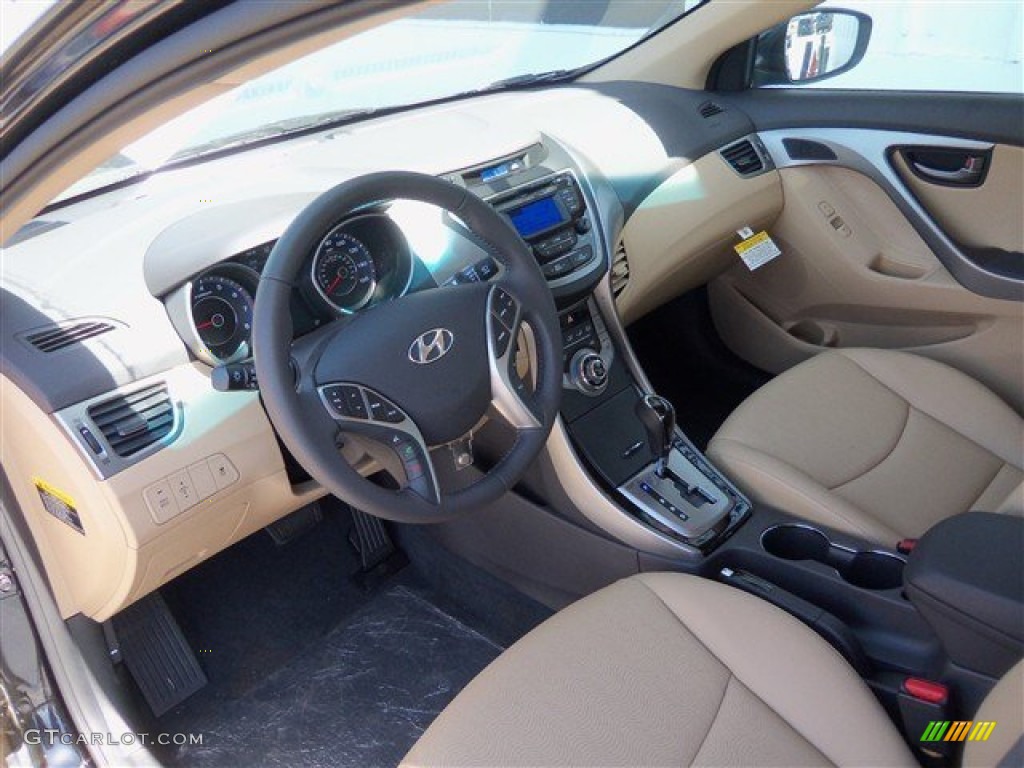 2013 Elantra Limited - Black / Beige photo #10