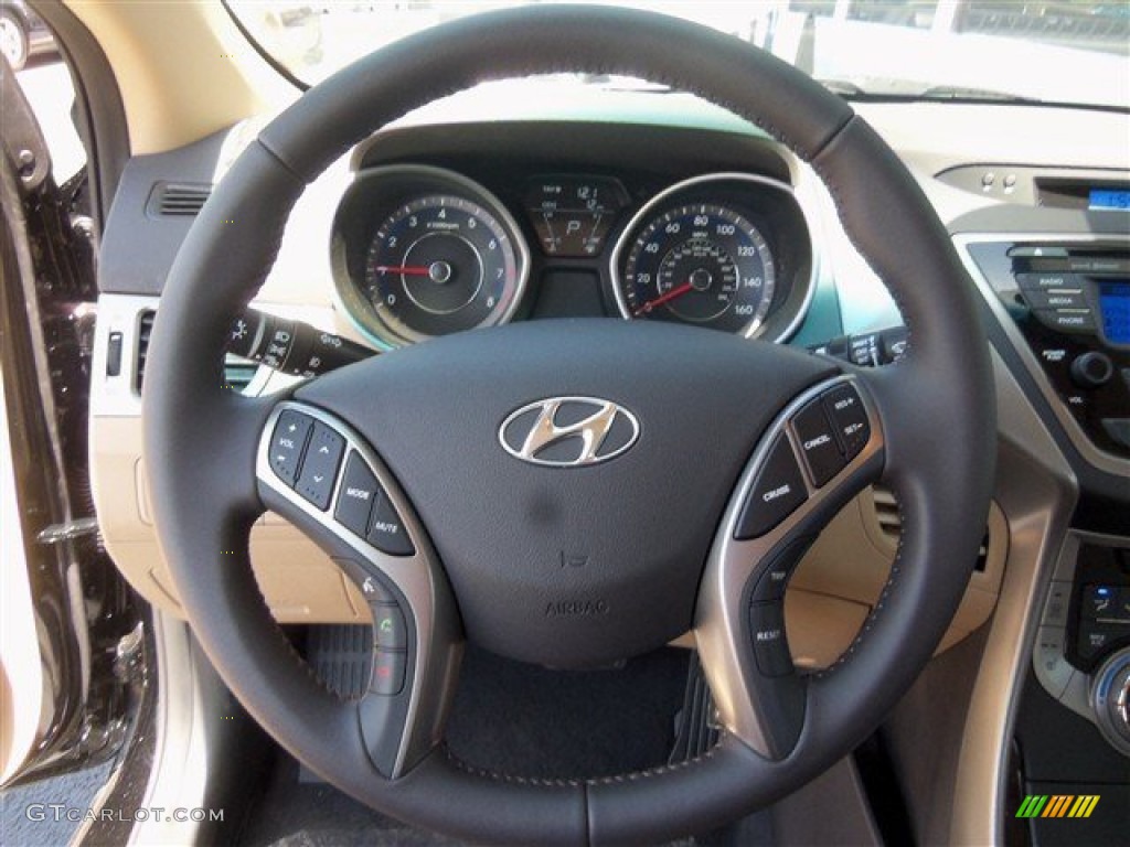 2013 Elantra Limited - Black / Beige photo #14