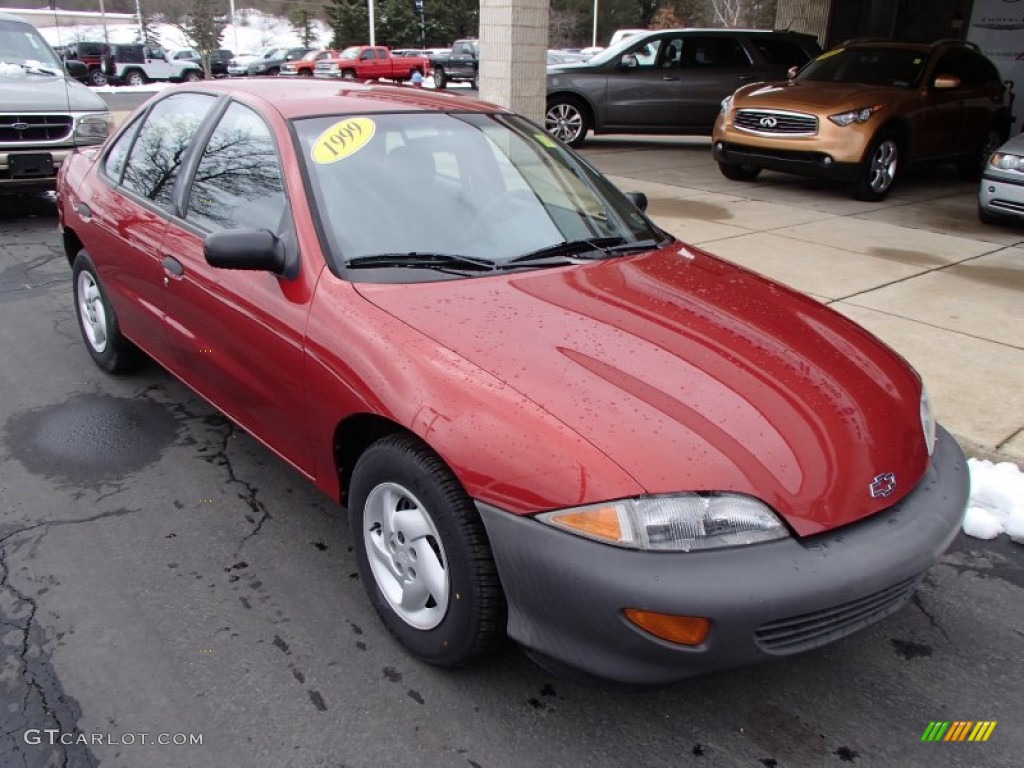 1999 Cavalier Sedan - Cayenne Red Metallic / Graphite photo #2