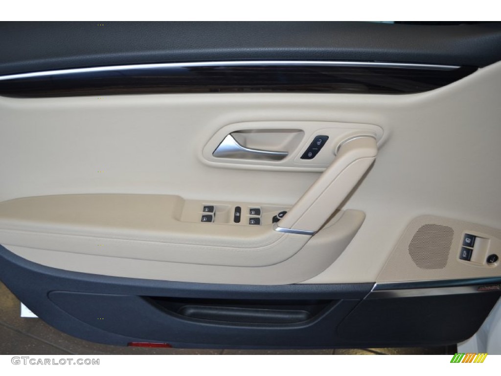 2013 Volkswagen CC VR6 4Motion Executive Desert Beige/Black Door Panel Photo #78938643
