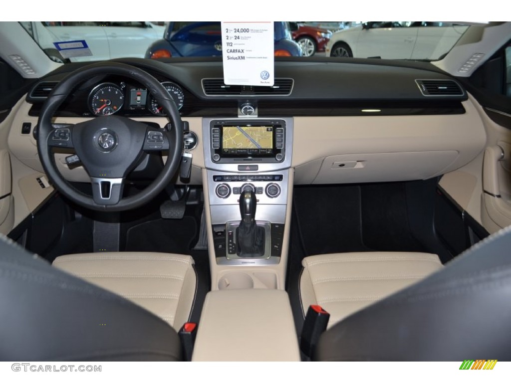 2013 Volkswagen CC VR6 4Motion Executive Desert Beige/Black Dashboard Photo #78938652