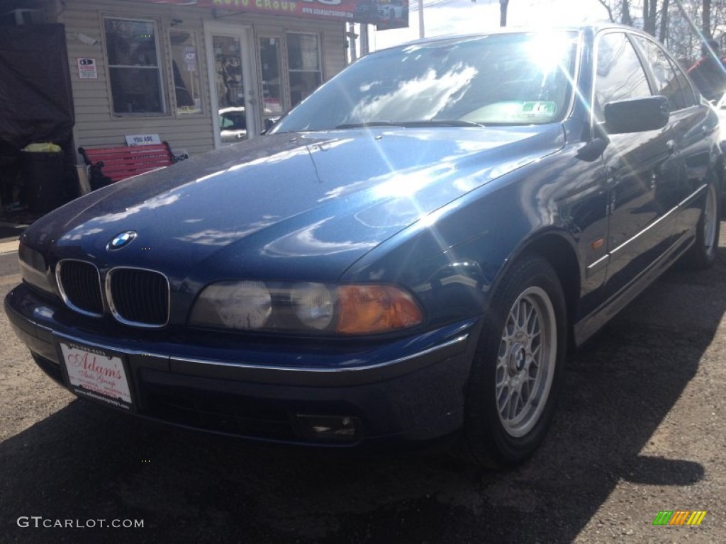 2000 5 Series 528i Sedan - Biarritz Blue Metallic / Sand photo #1