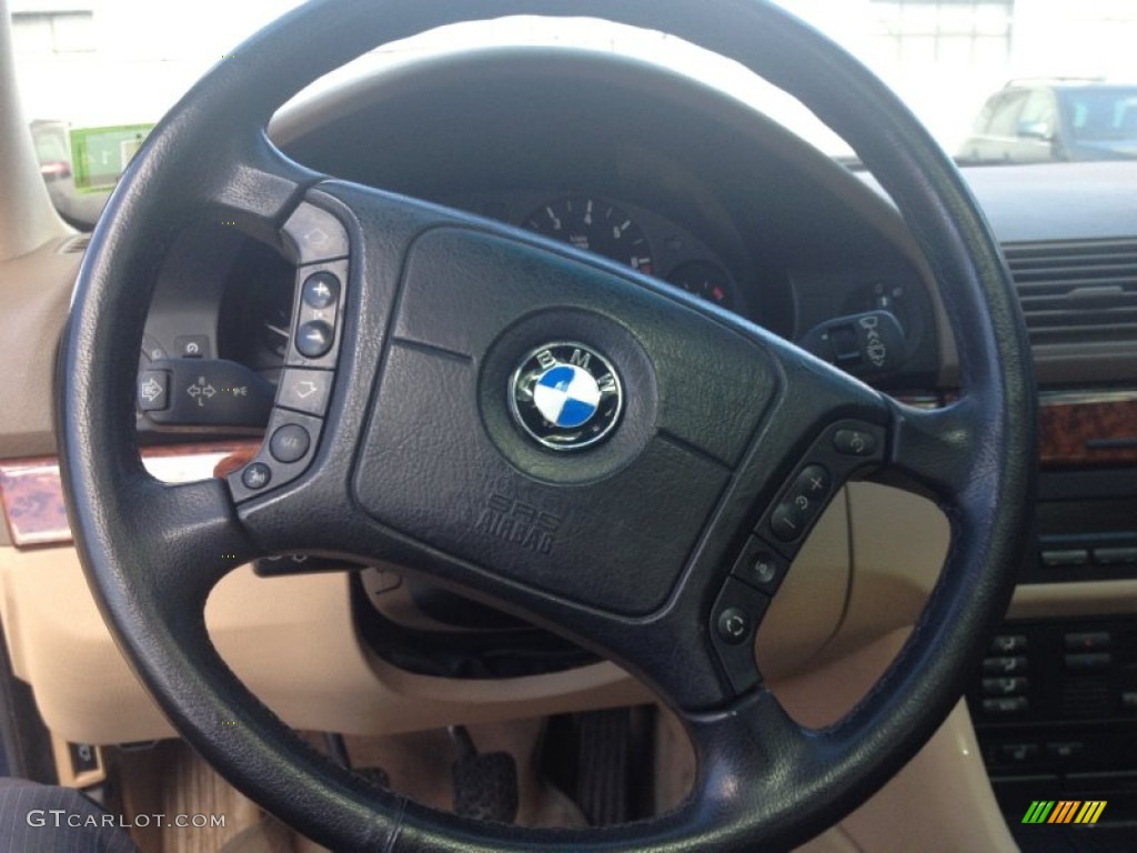 2000 BMW 5 Series 528i Sedan Sand Steering Wheel Photo #78938910