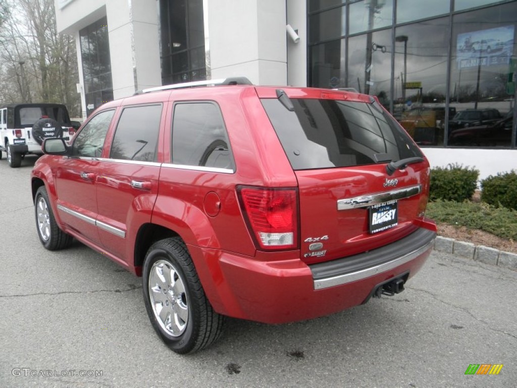 2009 Grand Cherokee Overland 4x4 - Blaze Red Crystal Pearl / Light Graystone Royale Leather photo #3