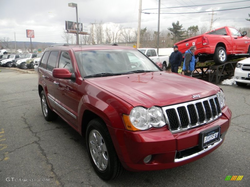 2009 Grand Cherokee Overland 4x4 - Blaze Red Crystal Pearl / Light Graystone Royale Leather photo #5