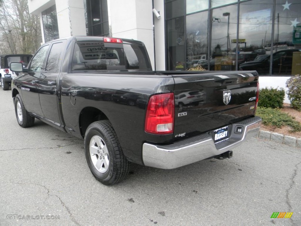 2011 Ram 1500 SLT Quad Cab 4x4 - Brilliant Black Crystal Pearl / Dark Slate Gray/Medium Graystone photo #3