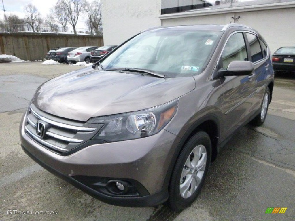 2013 CR-V EX-L AWD - Urban Titanium Metallic / Beige photo #7