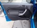 2013 Ford Fiesta Charcoal Black/Blue Accent Interior Door Panel Photo
