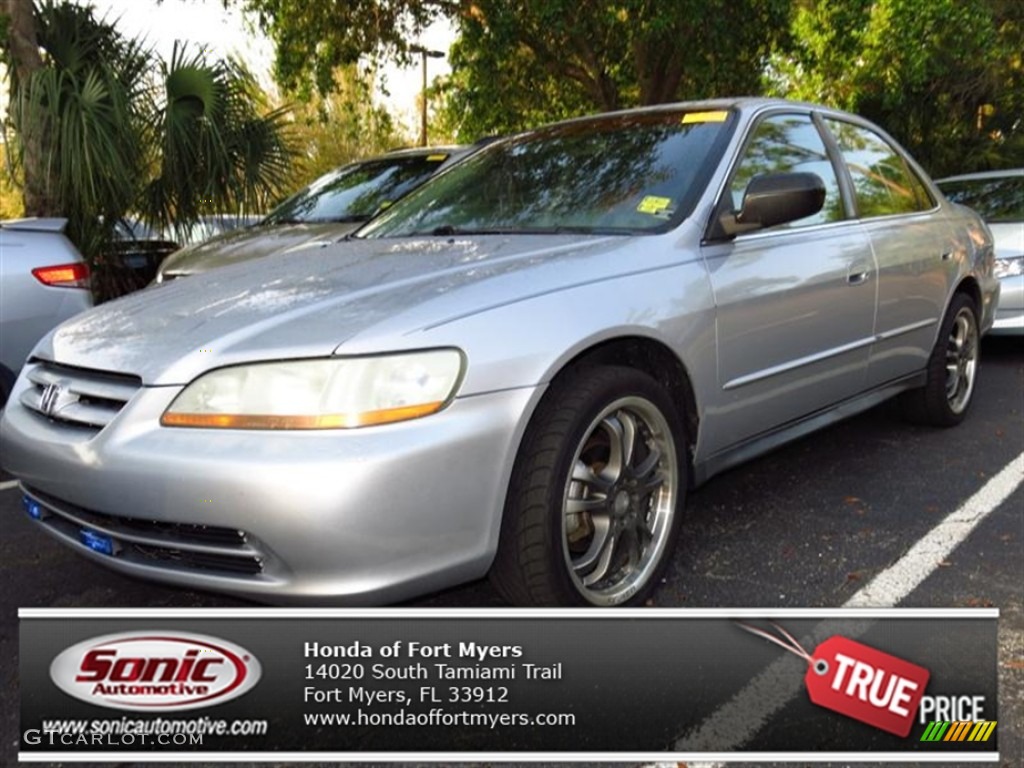 2002 Accord VP Sedan - Satin Silver Metallic / Quartz Gray photo #1