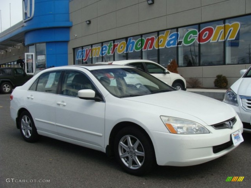 2003 Accord EX V6 Sedan - Taffeta White / Ivory photo #1