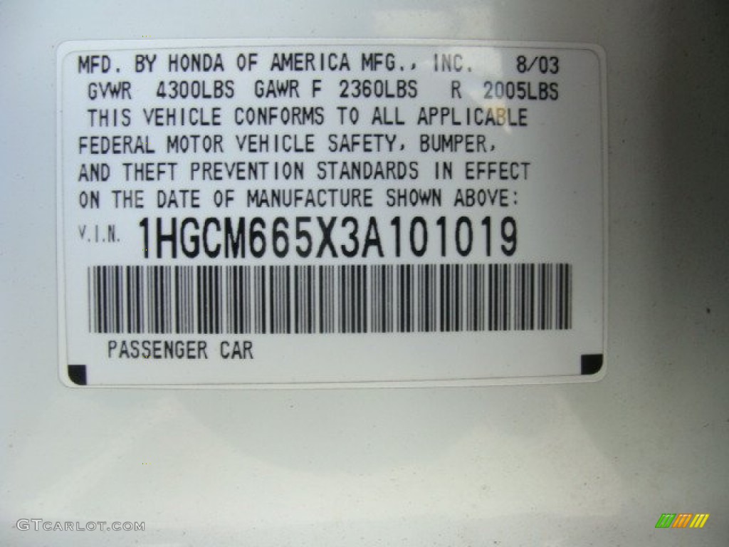 2003 Accord EX V6 Sedan - Taffeta White / Ivory photo #16