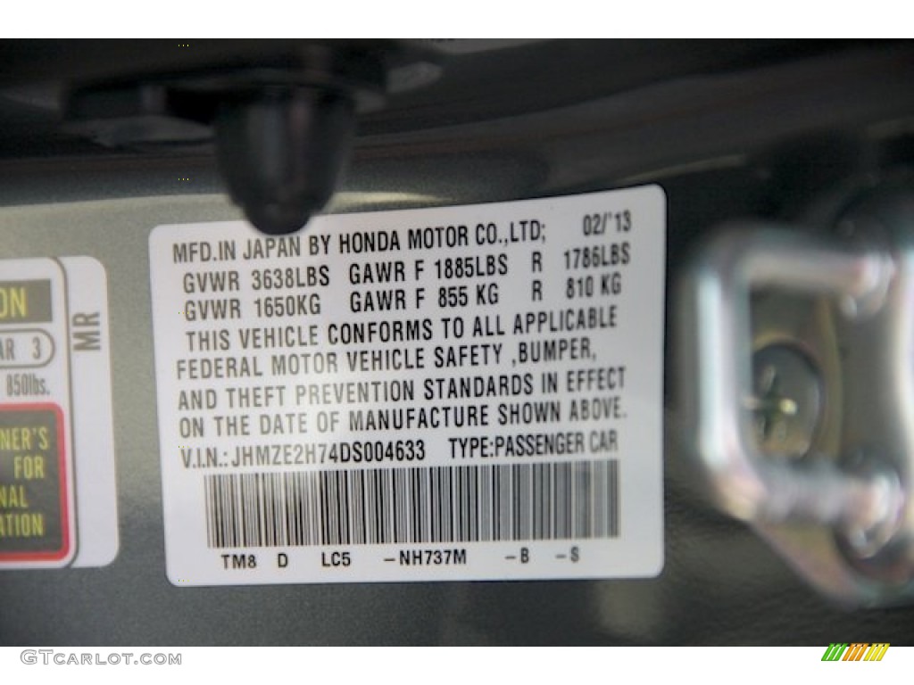 2013 Insight Color Code NH737M for Polished Metal Metallic Photo #78946345