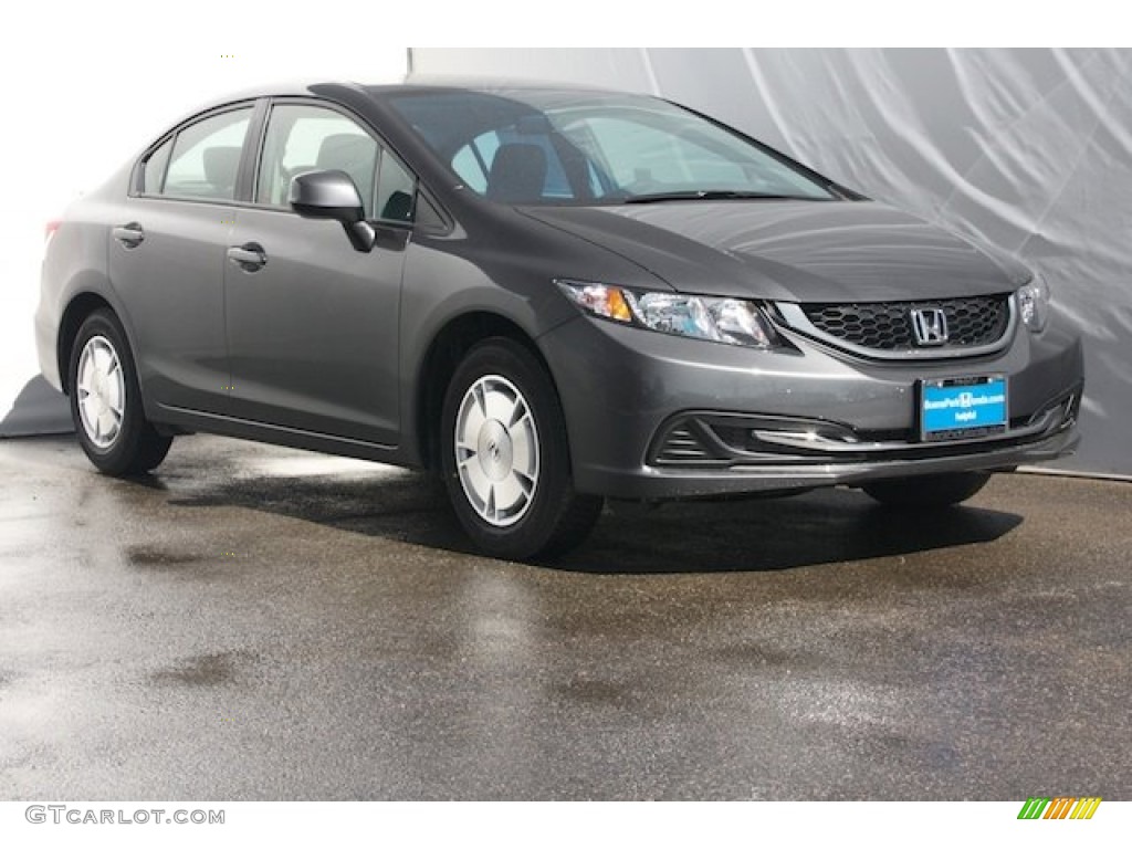2013 Civic HF Sedan - Polished Metal Metallic / Gray photo #1