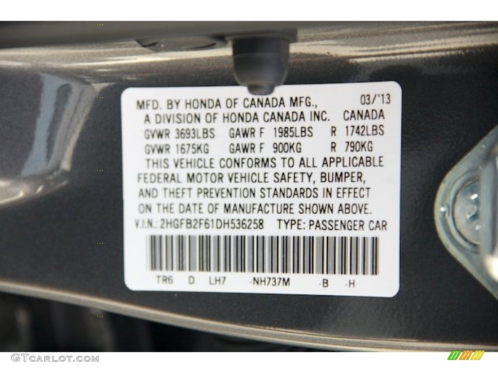 2013 Civic Color Code NH737M for Polished Metal Metallic Photo #78946732