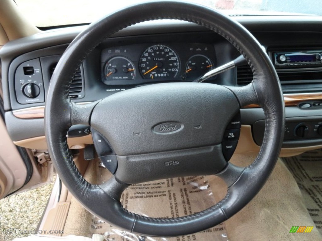 1996 Ford Crown Victoria LX Beige Steering Wheel Photo #78948553
