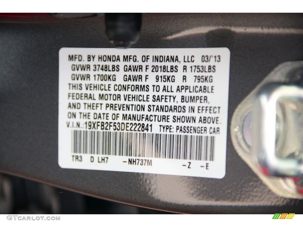 2013 Civic LX Sedan - Polished Metal Metallic / Black photo #18