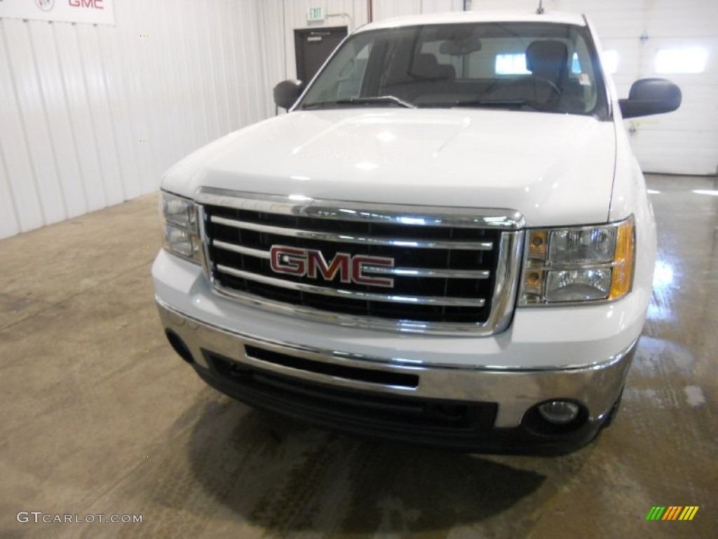 2013 Sierra 1500 SLE Extended Cab 4x4 - Summit White / Ebony photo #2