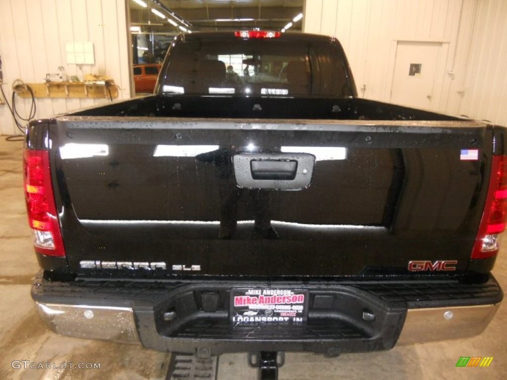 2013 Sierra 1500 SLE Extended Cab 4x4 - Onyx Black / Ebony photo #3