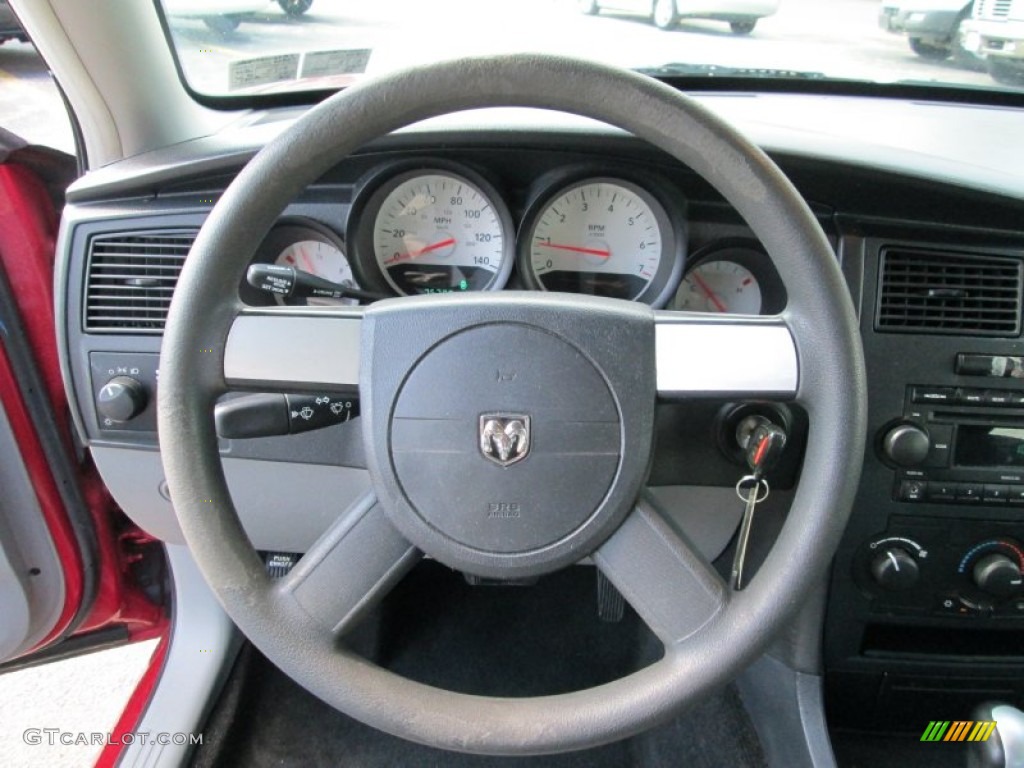 2007 Dodge Charger Standard Charger Model Dark Slate Gray/Light Slate Gray Steering Wheel Photo #78955442