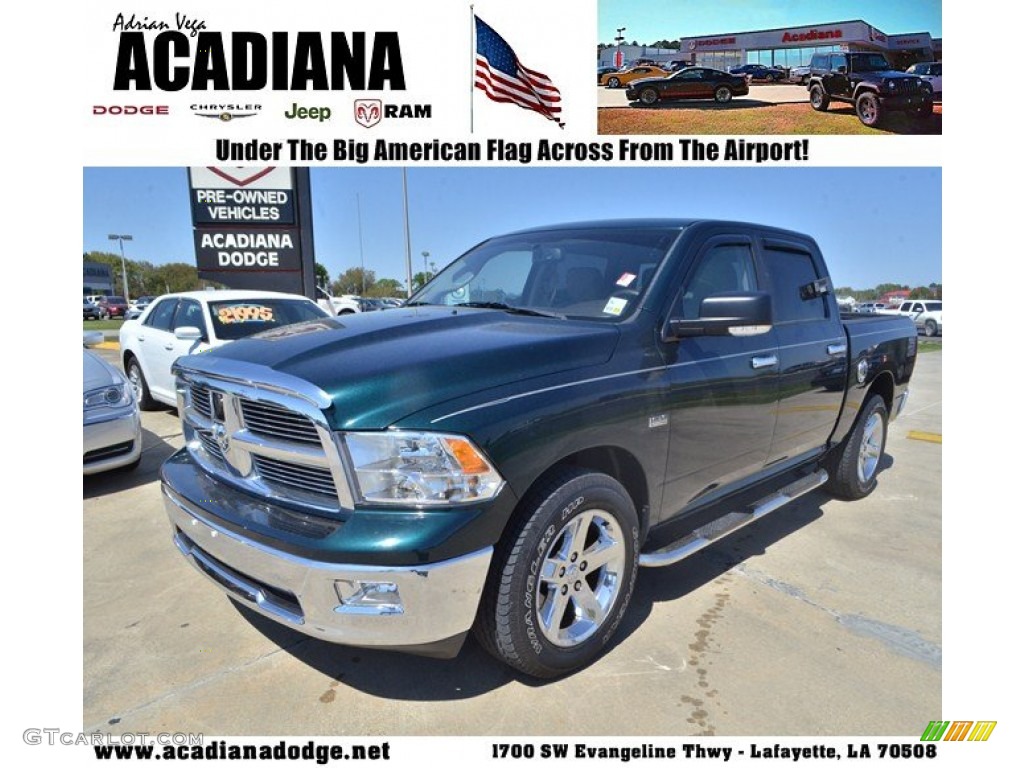 2011 Ram 1500 Big Horn Crew Cab - Hunter Green Pearl / Light Pebble Beige/Bark Brown photo #1