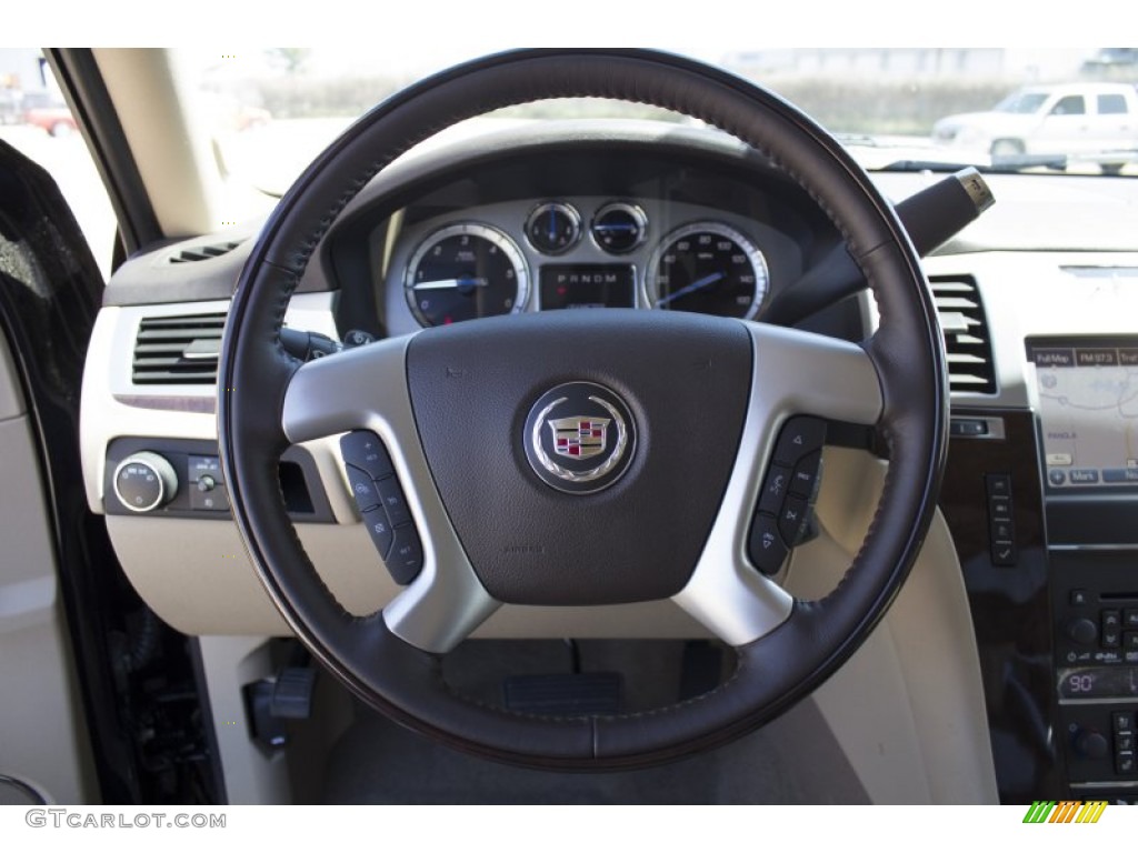 2013 Cadillac Escalade EXT Luxury AWD Cashmere/Cocoa Steering Wheel Photo #78957070