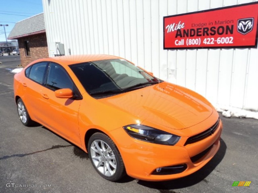 2013 Dart SXT - Header Orange / Black/Light Diesel Gray photo #1