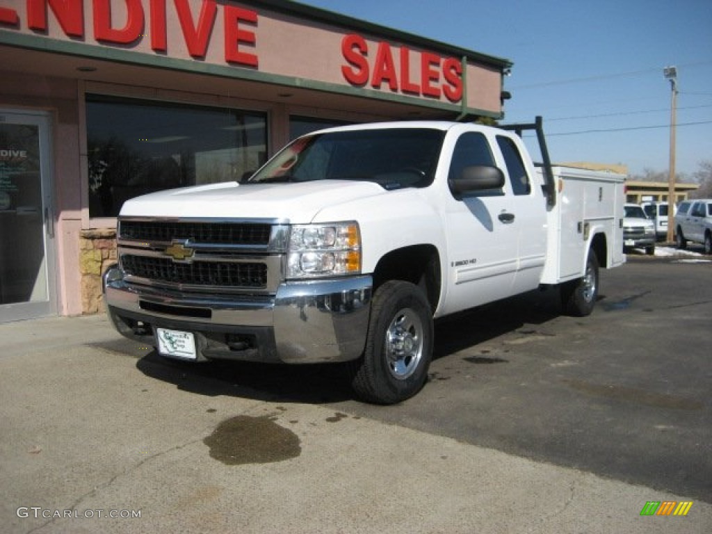 2009 Silverado 2500HD LT Extended Cab 4x4 - Summit White / Light Titanium/Ebony photo #1