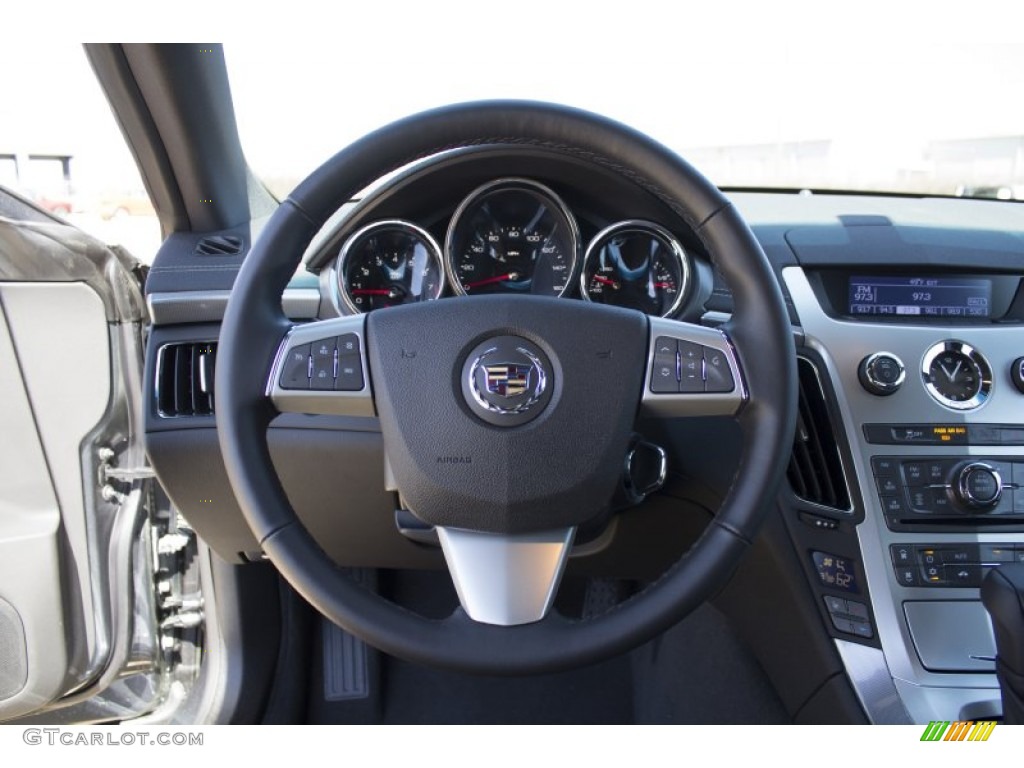 2013 Cadillac CTS Coupe Ebony Steering Wheel Photo #78960217