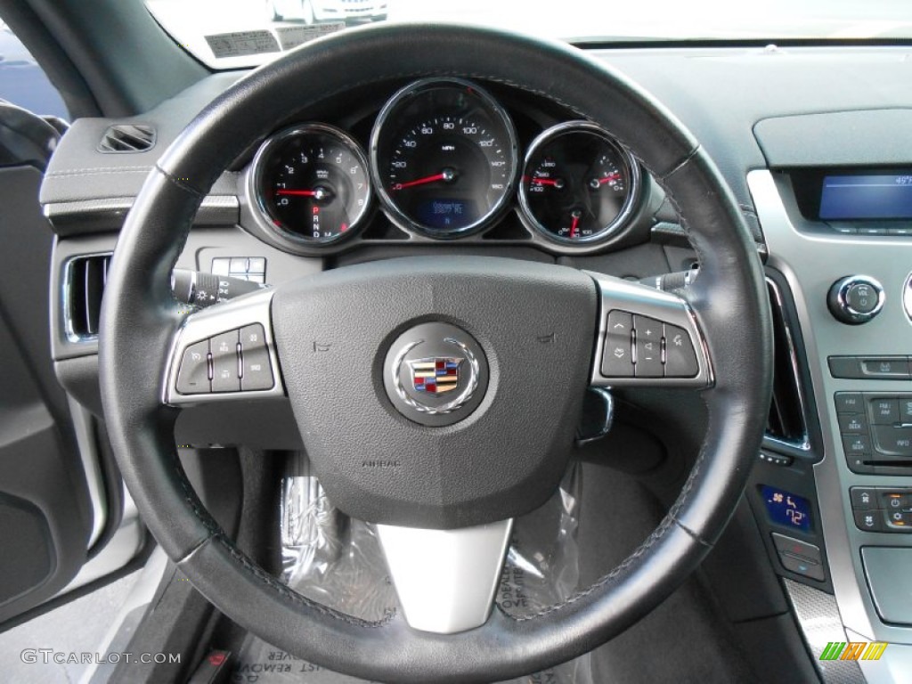 2011 Cadillac CTS 4 AWD Coupe Ebony Steering Wheel Photo #78962068