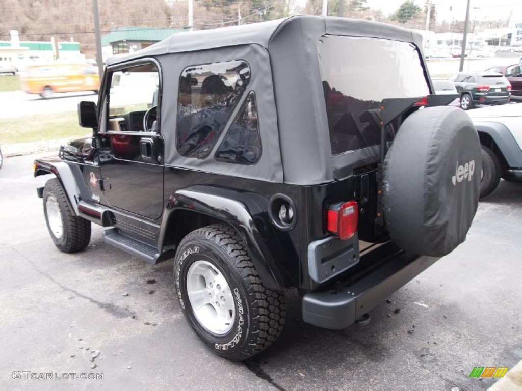 2002 Wrangler Sahara 4x4 - Black / Camel Beige/Dark Green photo #8