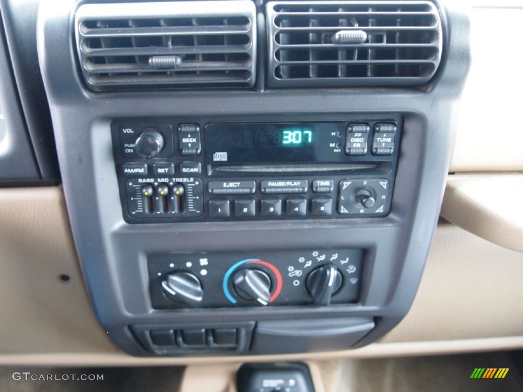2002 Wrangler Sahara 4x4 - Black / Camel Beige/Dark Green photo #19