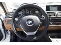 2013 BMW 3 Series Saddle Brown Interior Steering Wheel Photo
