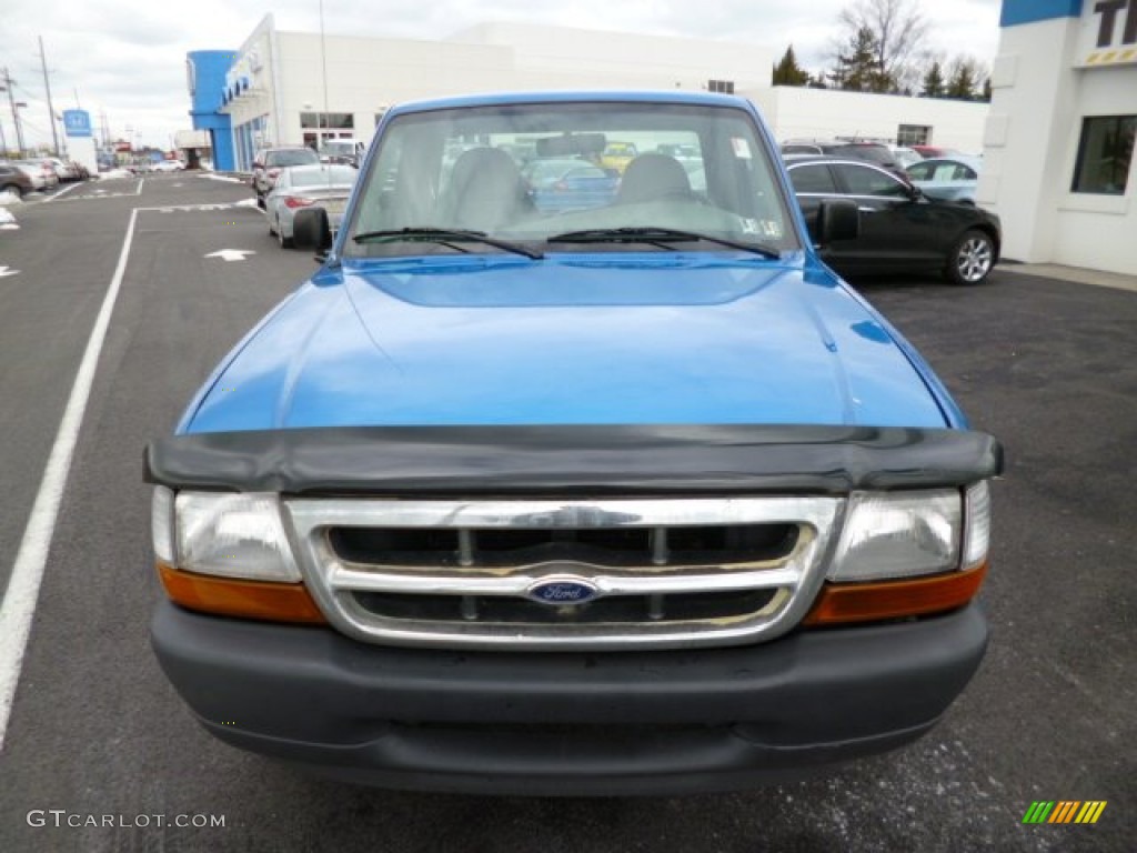 2000 Ranger XL Regular Cab - Bright Atlantic Blue Metallic / Medium Graphite photo #2